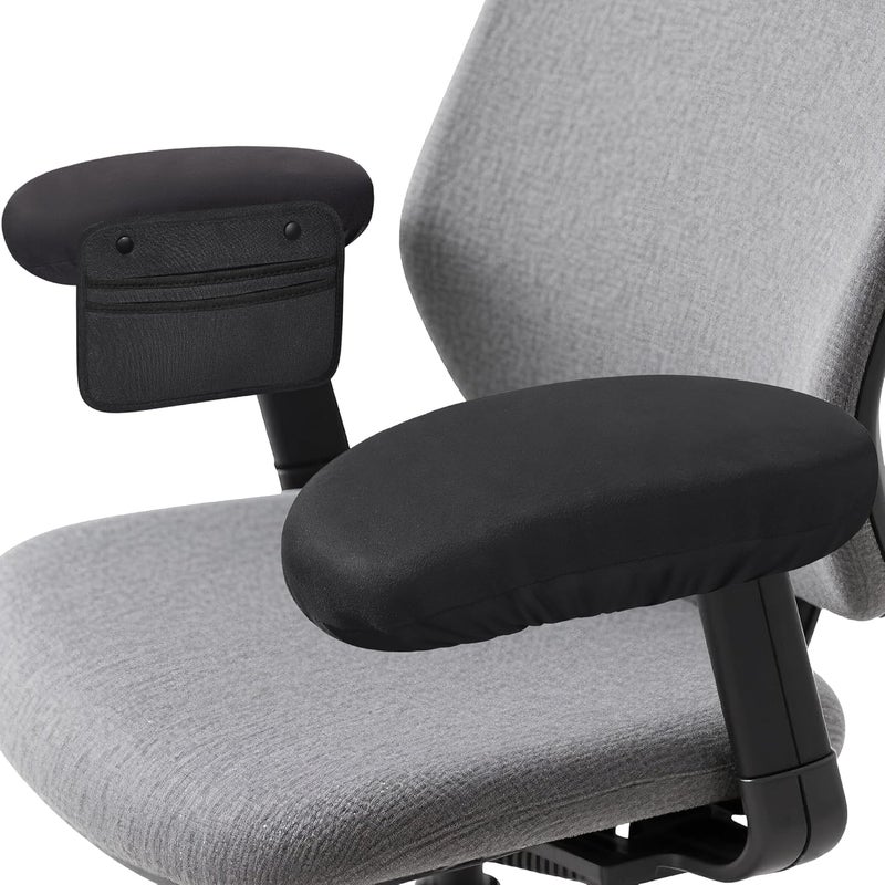 Virelis Office Chair Arm Covers with Soft Sponge Padding & Armrest Organizer, Removable & Washable Arm Rest Cover with Chair Pockets – Comfortable, Durable Covers for Office and Desk Chairs - Image 1